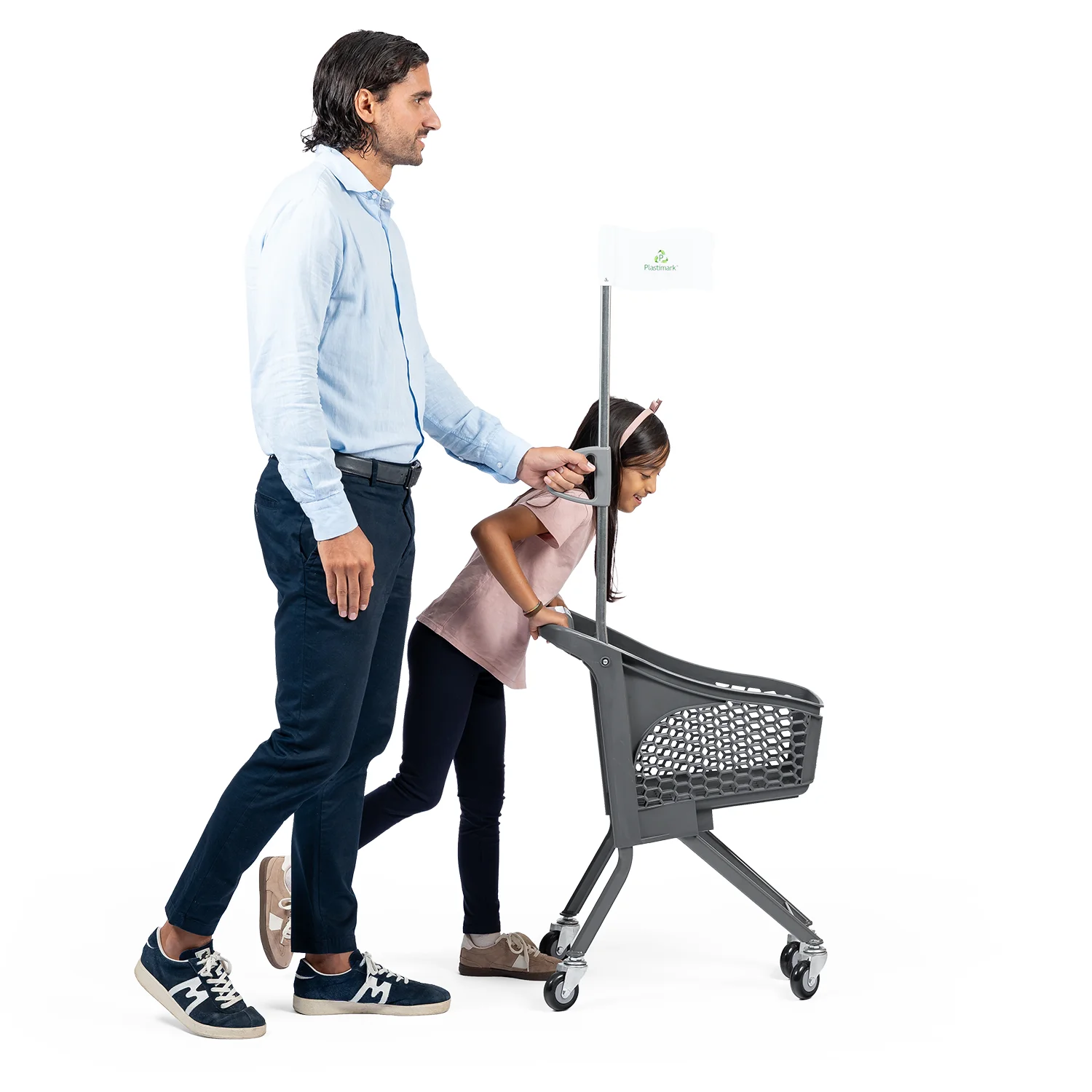 Baby Trolley Çocuk Market Arabası – yandan görünüm, hareket halinde